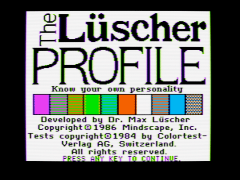 The Lüscher Profile screenshot 1 of 3