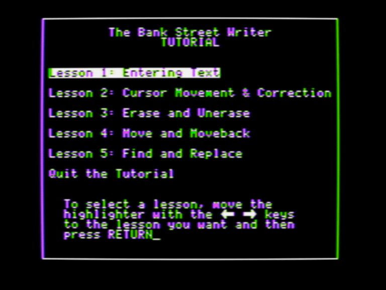 The Bank Street Writer Tutorial screenshot 3 of 3