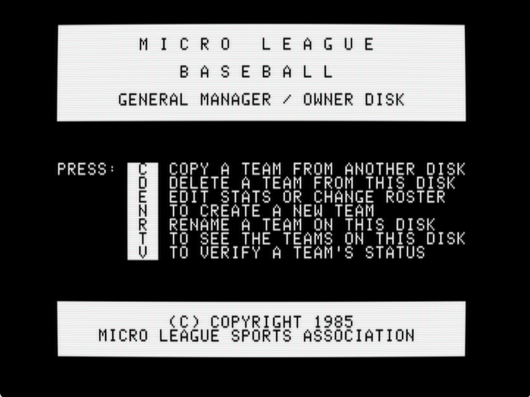 Micro League Baseball General Manager / Owner Disk screenshot 2 of 2