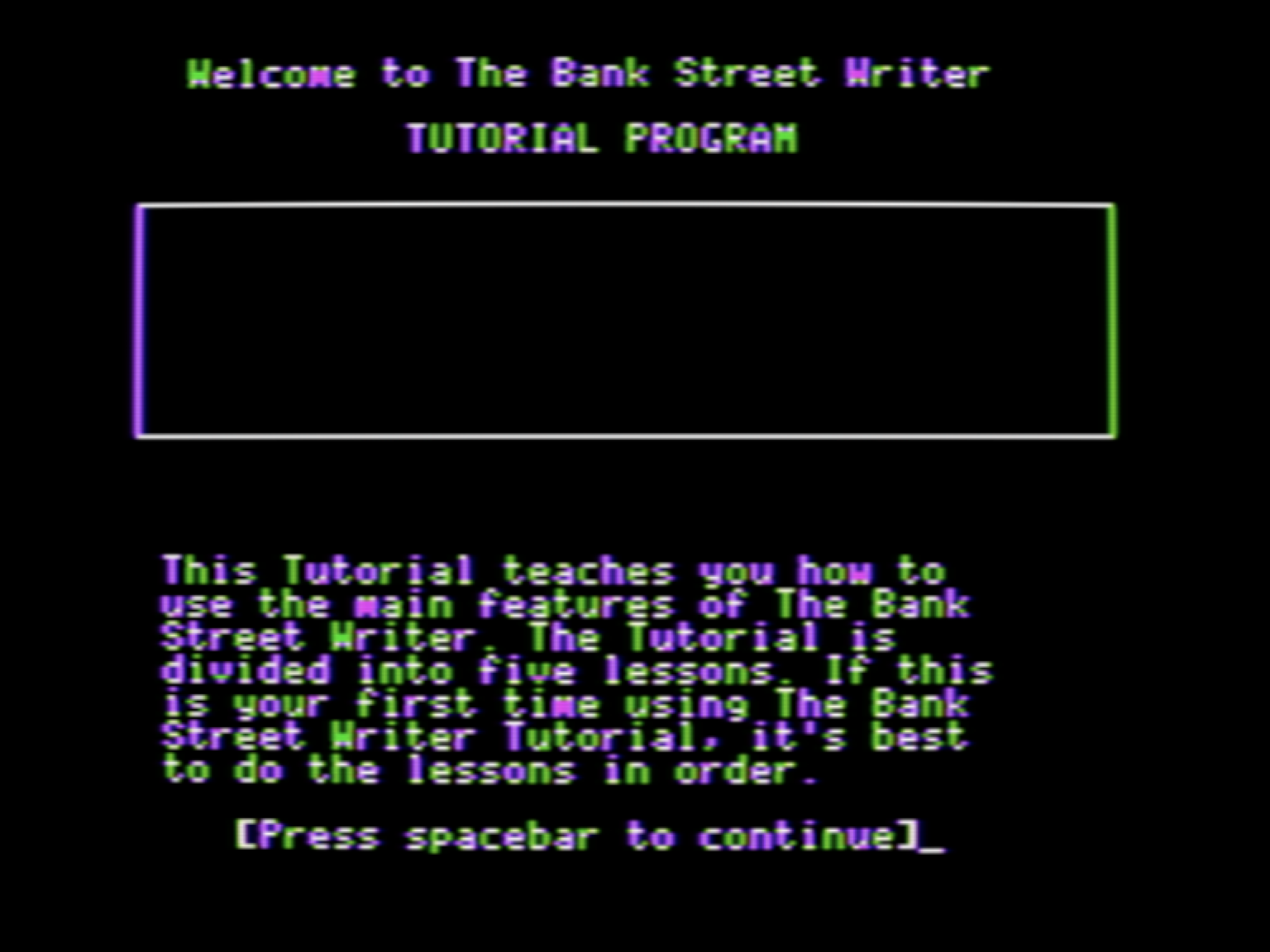 The Bank Street Writer Expanded Tutorial screenshot 3 of 4