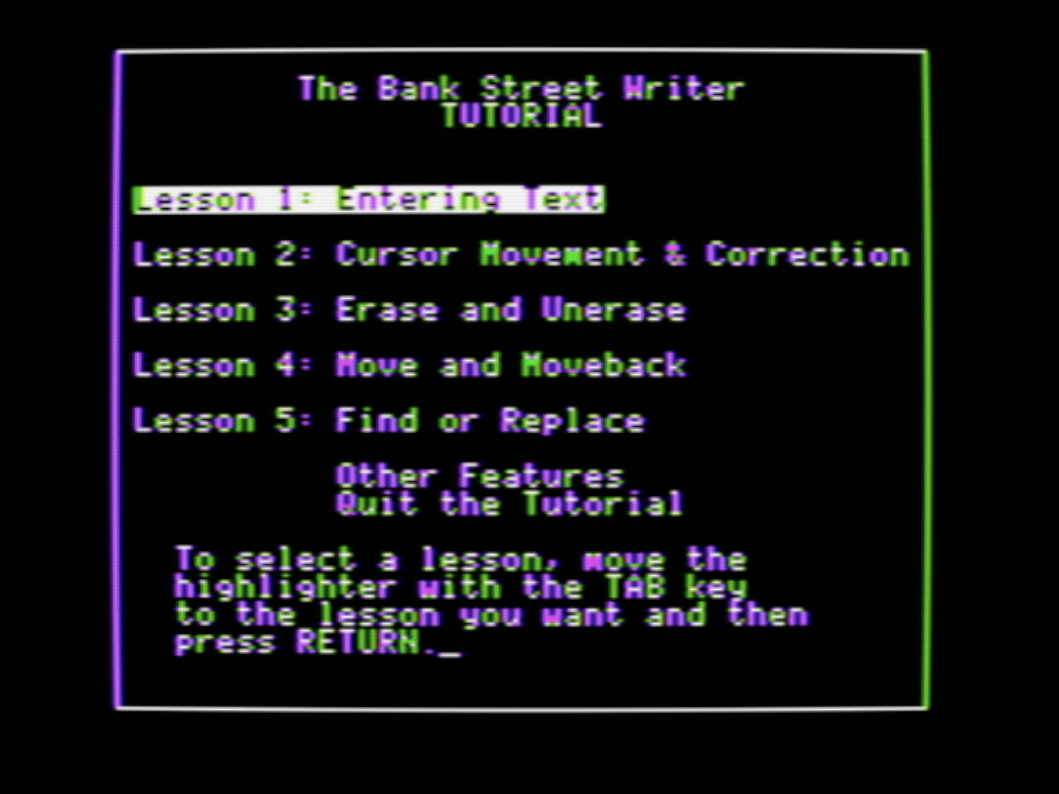 The Bank Street Writer Expanded Tutorial screenshot 4 of 4