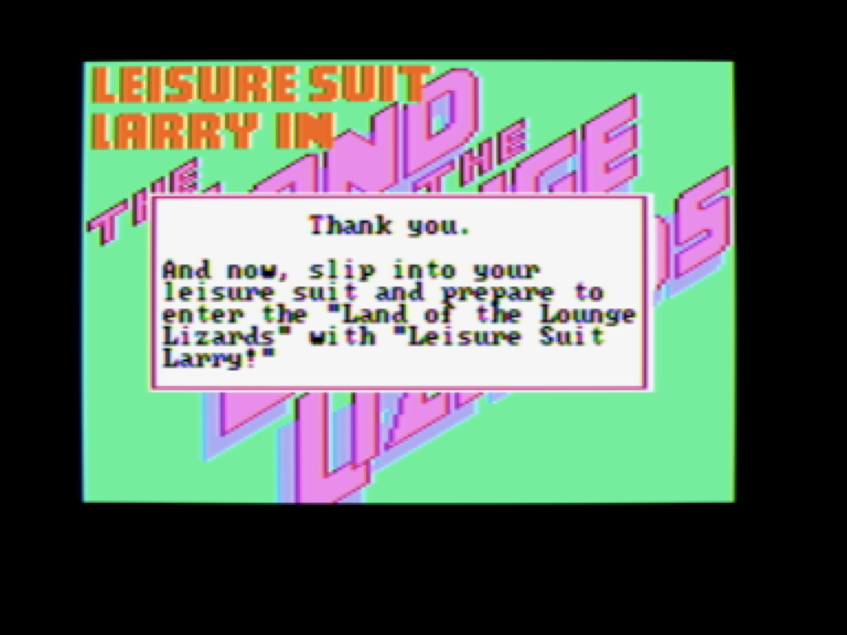 Leisure Suit Larry in The Land of The Lounge Lizards screenshot 11 of 11
