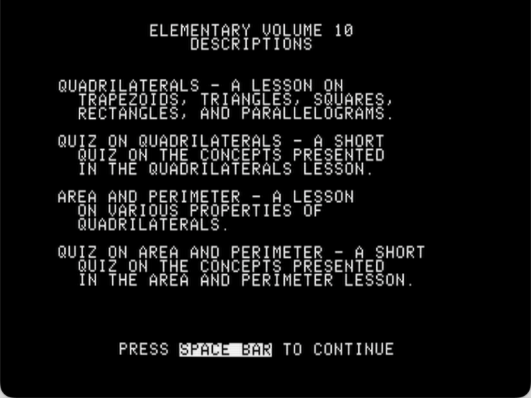Elementary Volume 10: Geometry (Quadrilaterals: Area and Perimeter) screenshot 3 of 4