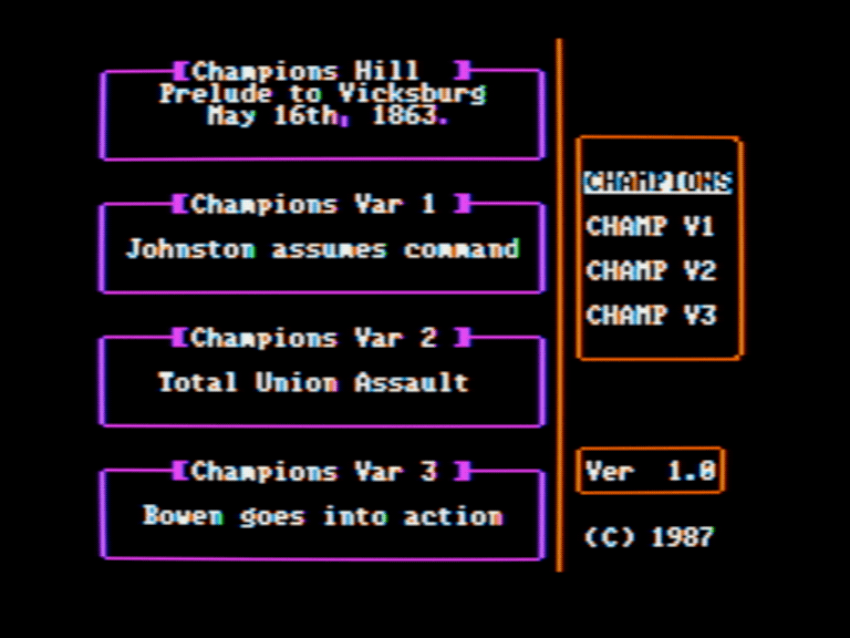 Decisive Battles Scenario Disk: Champions Hill screenshot 1 of 3