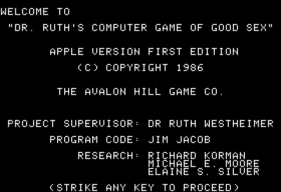 Dr. Ruth's Computer Game of Good Sex screenshot 1 of 4