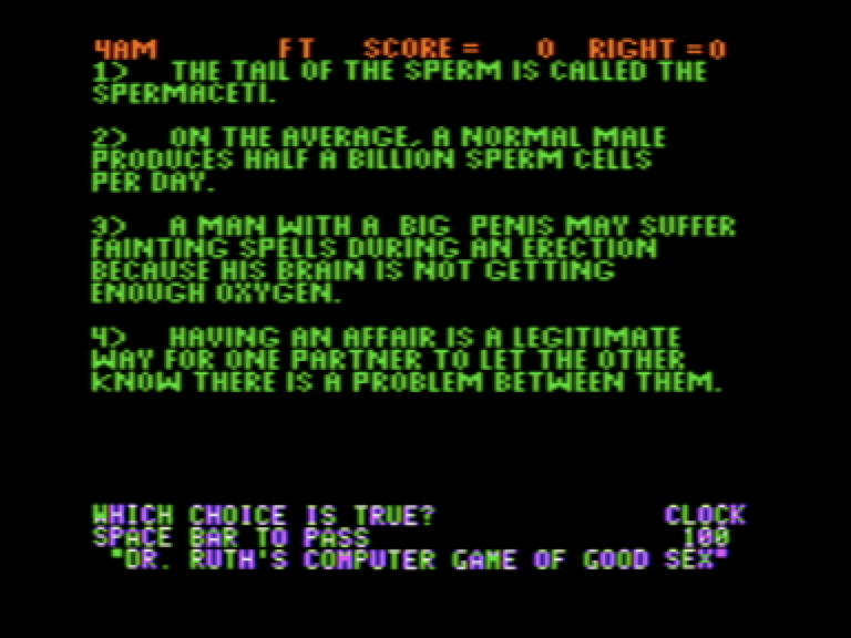 Dr. Ruth's Computer Game of Good Sex screenshot 2 of 4