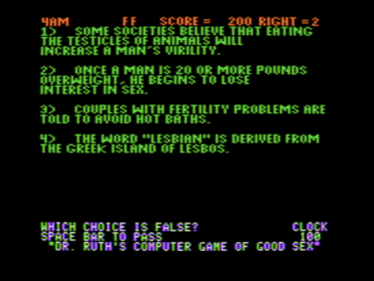 Dr. Ruth's Computer Game of Good Sex screenshot 4 of 4