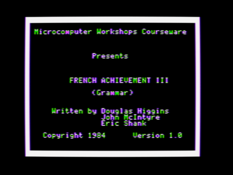French Achievement III: Grammar screenshot 1 of 4
