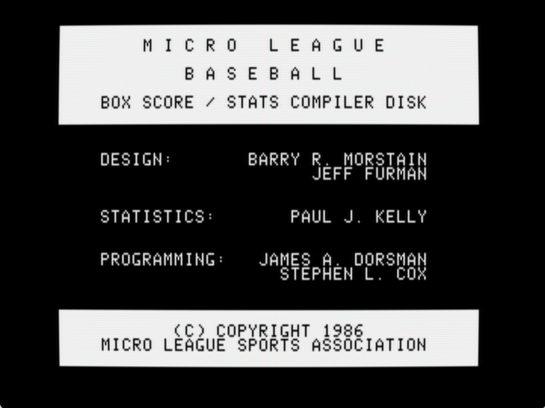Micro League Baseball Box Score / Stat Compiler Disk screenshot 1 of 3