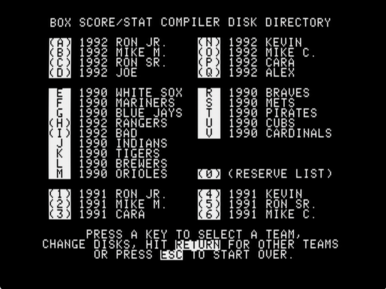 Micro League Baseball Box Score / Stat Compiler Disk screenshot 3 of 3