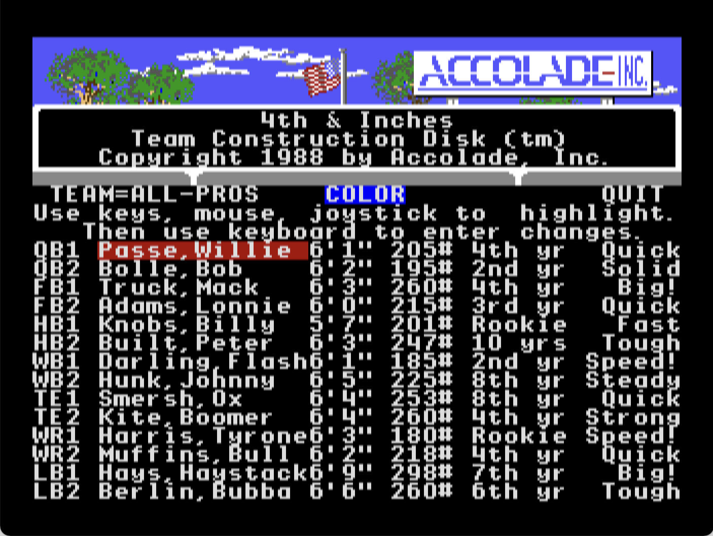 4th & Inches Team Construction Disk screenshot 3 of 4
