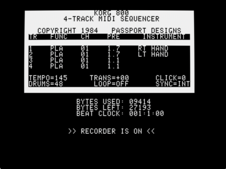 Korg 800 4-Track MIDI Sequencer screenshot 3 of 3