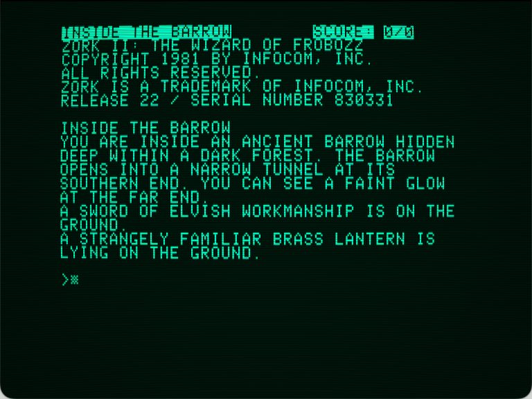 Zork II: The Wizard of Frobozz screenshot 1 of 3