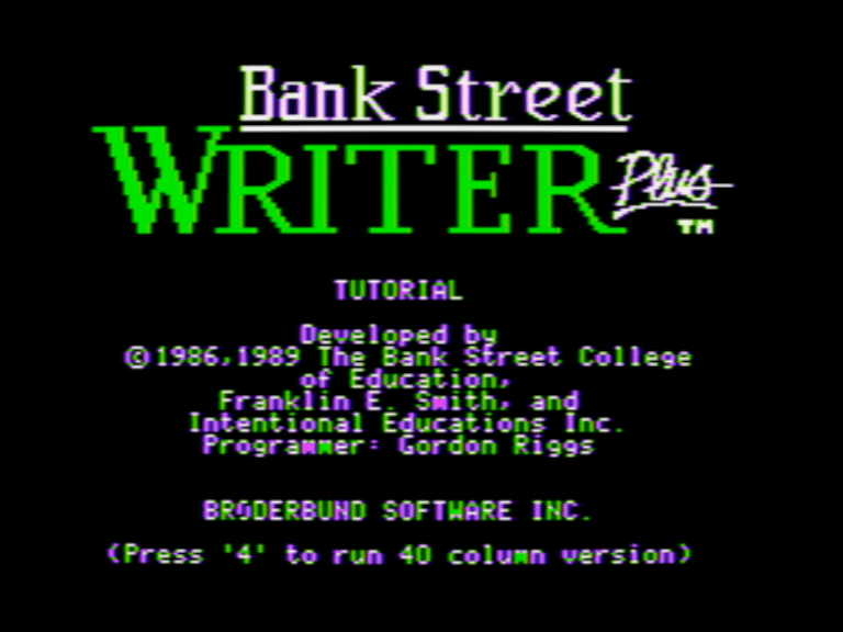 The Bank Street Writer Plus Tutorial screenshot 1 of 3