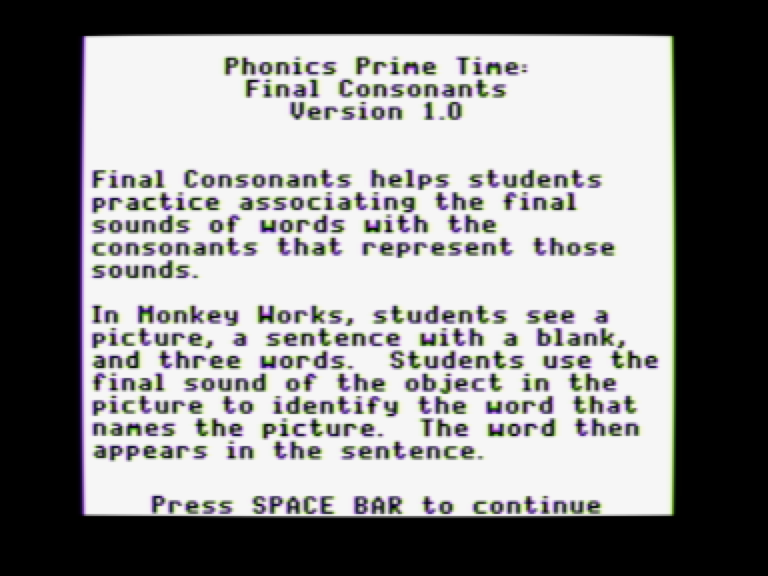 Phonics Prime Time: Final Consonants screenshot 3 of 6
