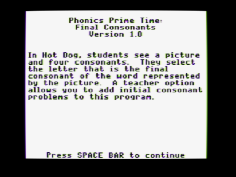 Phonics Prime Time: Final Consonants screenshot 4 of 6
