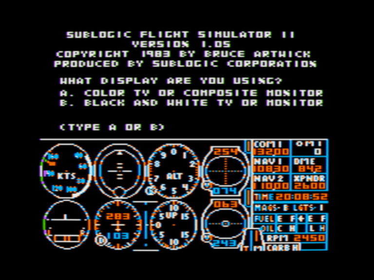 Flight Simulator II screenshot 1 of 3