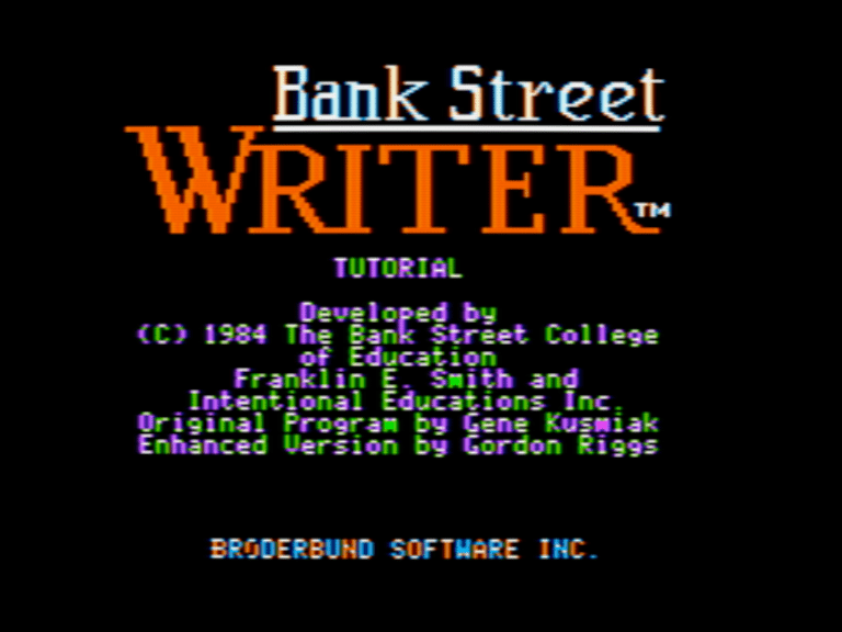 The Bank Street Writer Enhanced Tutorial for IIe screenshot 1 of 3