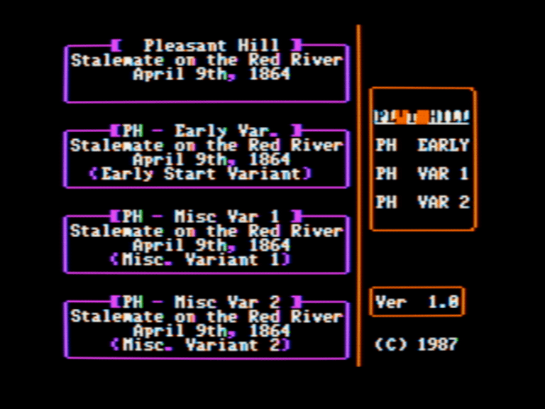 Decisive Battles Scenario Disk: Pleasant Hill screenshot 1 of 3