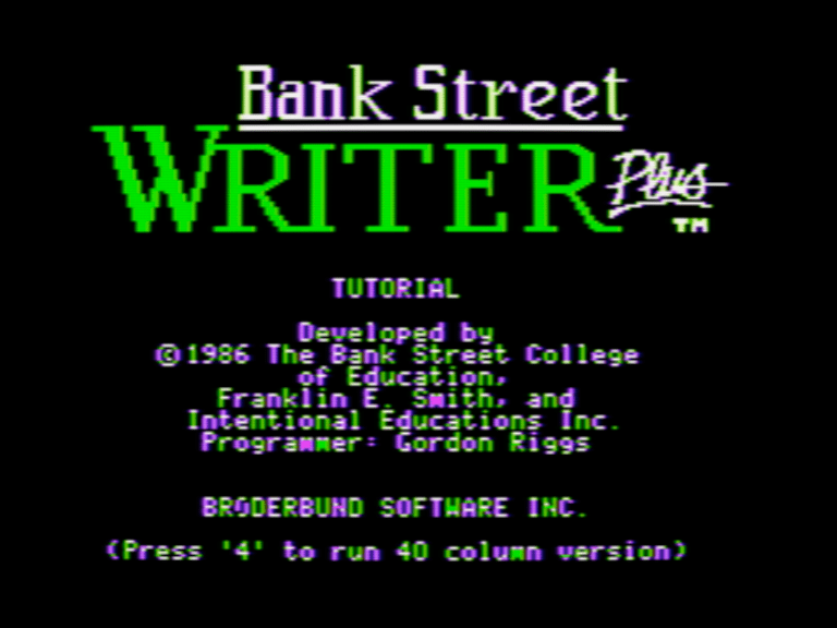 The Bank Street Writer Plus Tutorial screenshot 1 of 3
