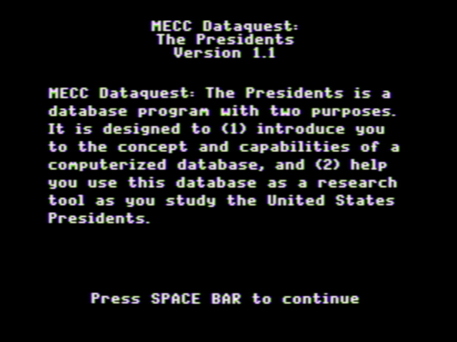 MECC Dataquest: The Presidents screenshot 3 of 3