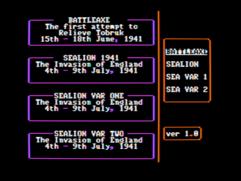 Battlefront Scenario Disk Five: Battleaxe & Sealion 1941 screenshot 1 of 3
