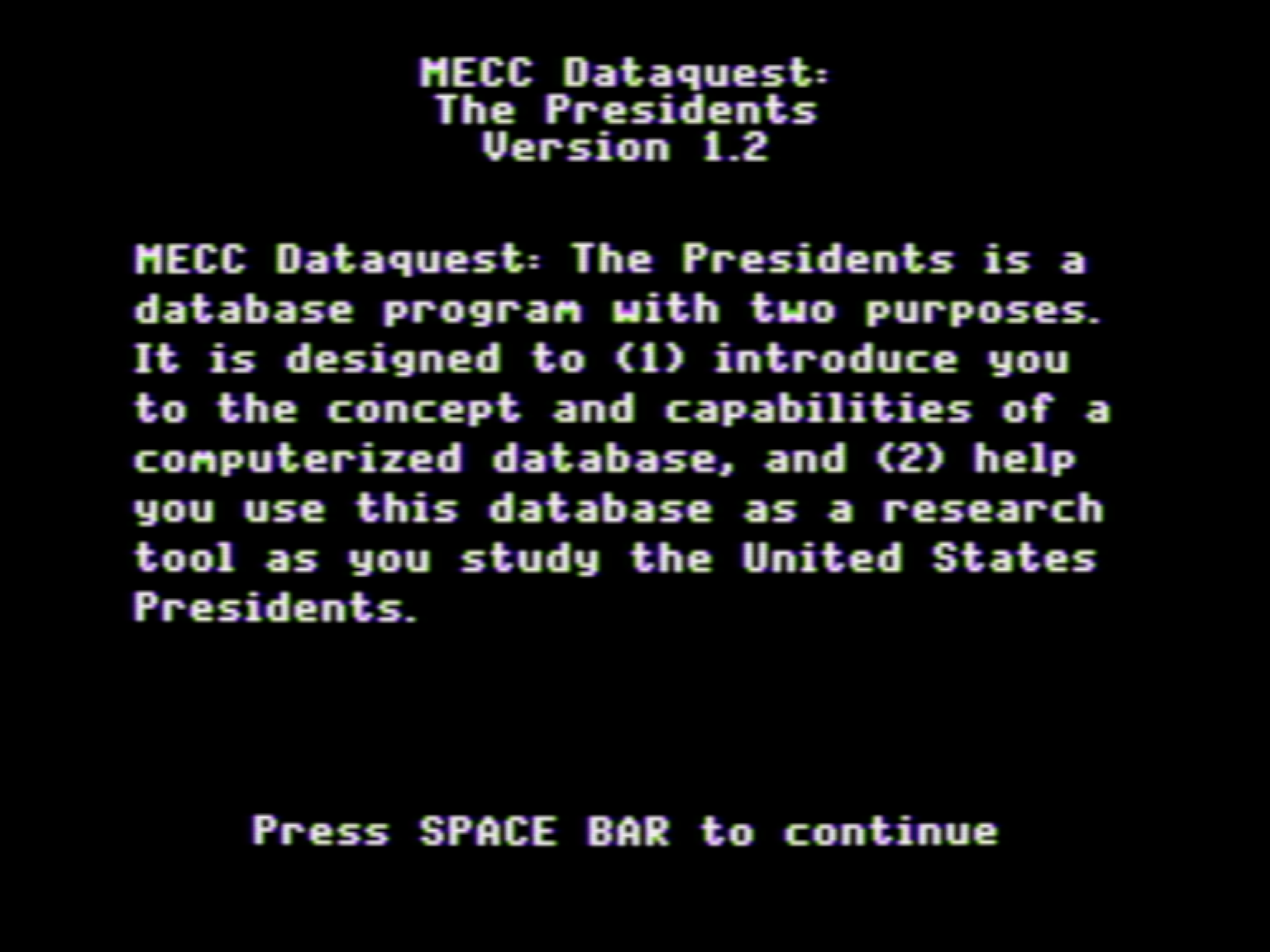 MECC Dataquest: The Presidents screenshot 3 of 3