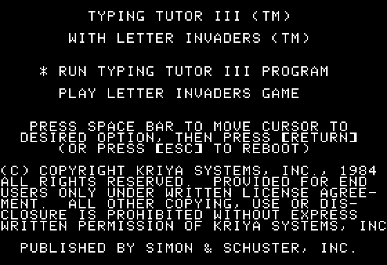 Typing Tutor III with Letter Invaders screenshot 1 of 3